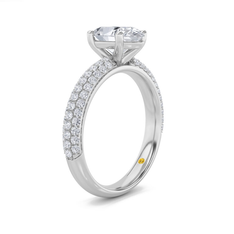 Delos Triple Row Pavé Set Lab Grown Diamond Engagement Ring