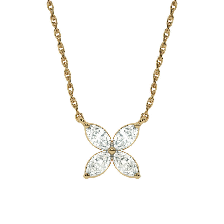 Lab Grown Marquise Bloom Diamond Necklace