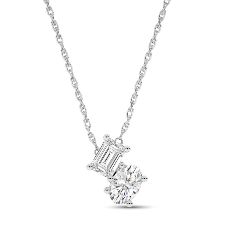 Two Entwined Souls Sterling Silver Lab Grown Diamond Necklace