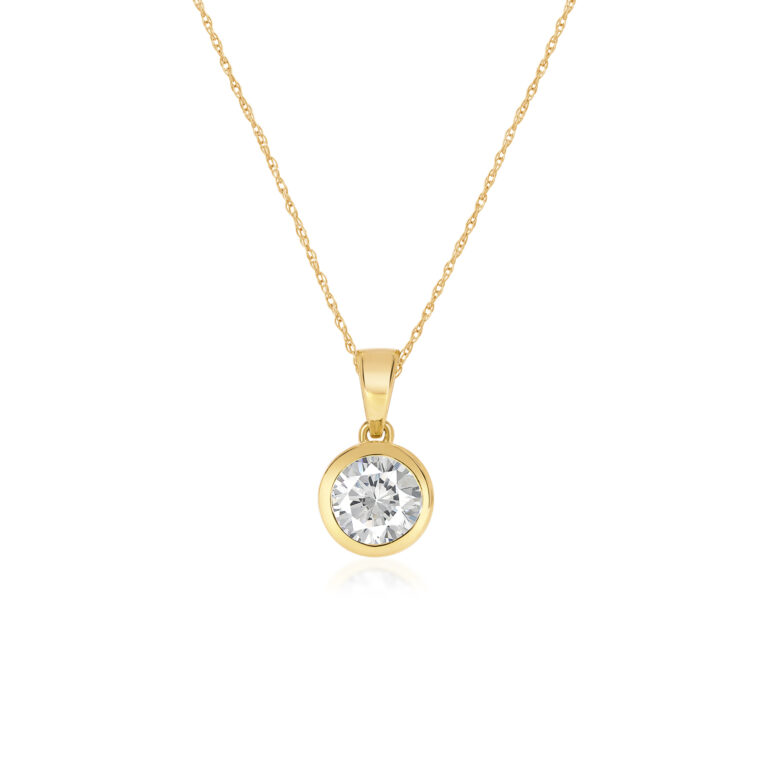 Lab Grown Bezel Set Diamond Necklace