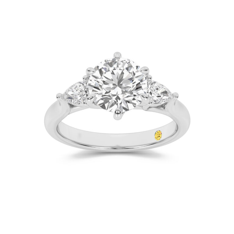 Lumina Three Stone Lab Diamond Engagement Ring