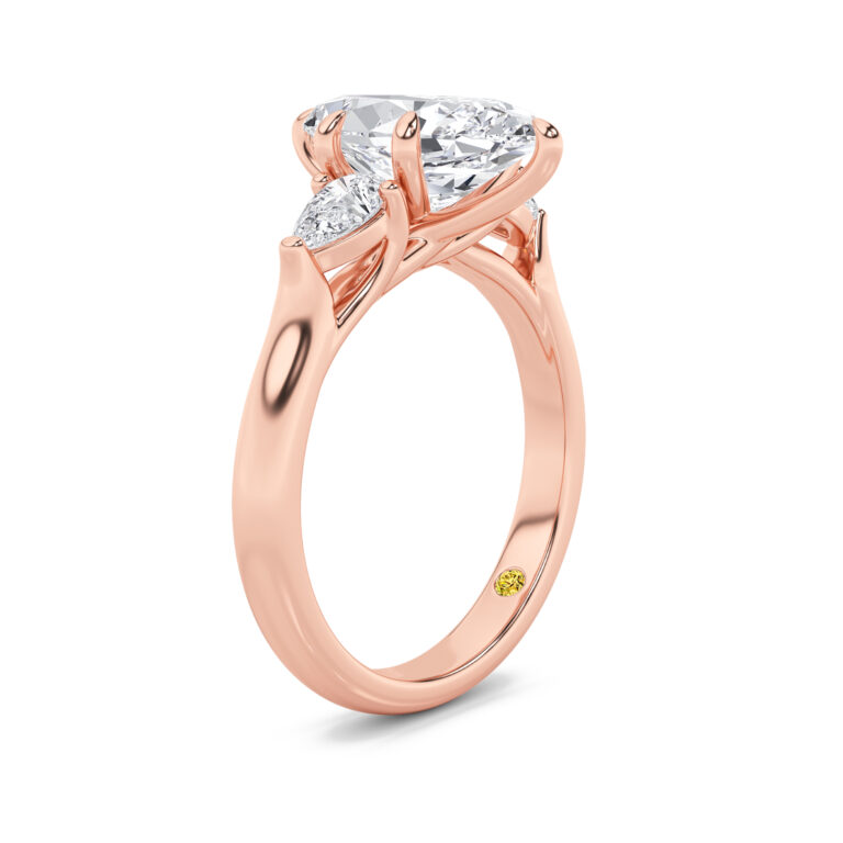 Lumina Three Stone Lab Diamond Engagement Ring
