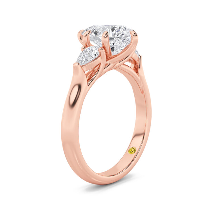 Lumina Three Stone Lab Diamond Engagement Ring