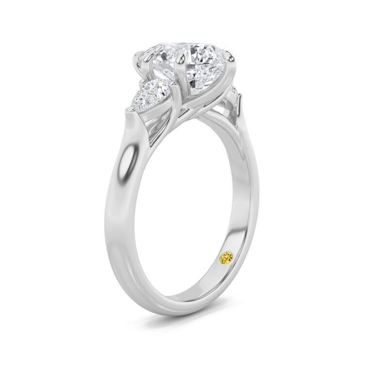 Lumina Three Stone Lab Diamond Engagement Ring