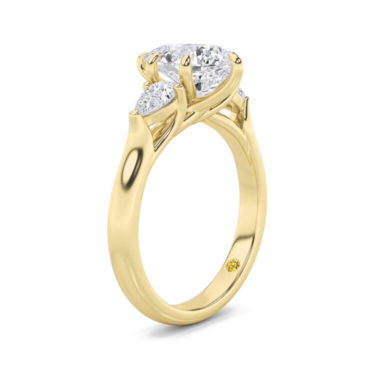 Lumina Three Stone Lab Diamond Engagement Ring