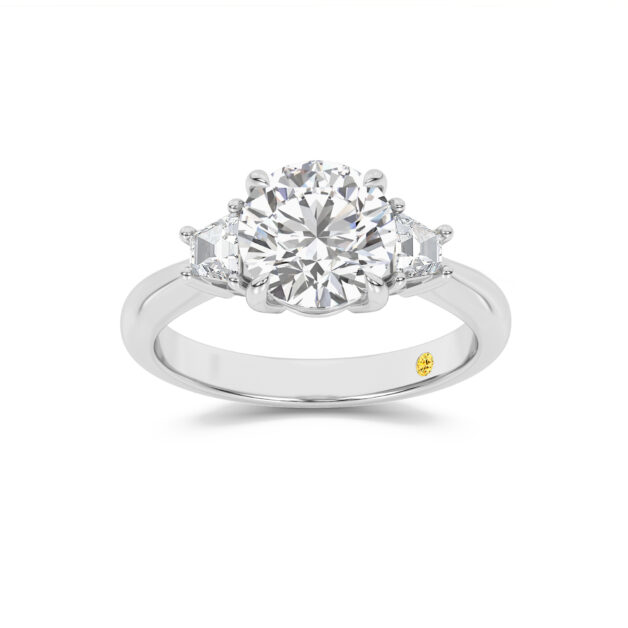 Nova Three Stone Round Lab Grown Diamond Engagement Ring