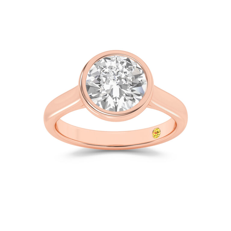 Secret Kiss Bezel Set Lab Diamond Engagement Ring