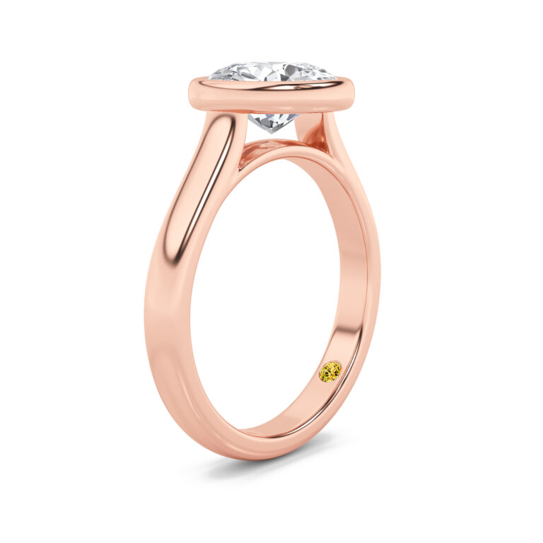 Secret Kiss Bezel Set Lab Diamond Engagement Ring