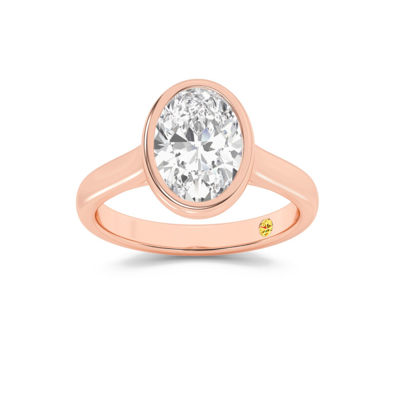 Secret Kiss Bezel Set Lab Diamond Engagement Ring
