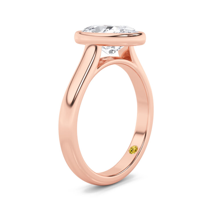 Secret Kiss Bezel Set Lab Diamond Engagement Ring