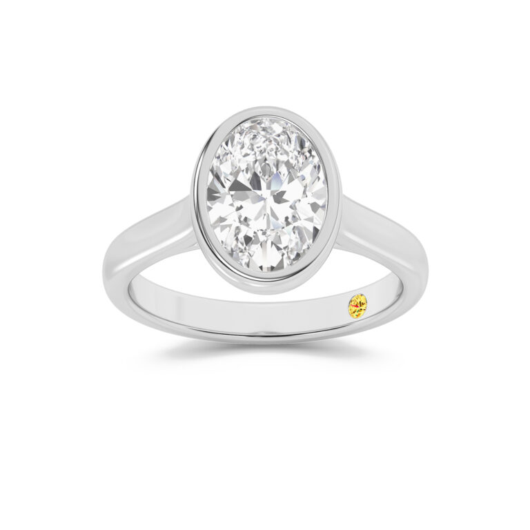 Secret Kiss Bezel Set Lab Diamond Engagement Ring