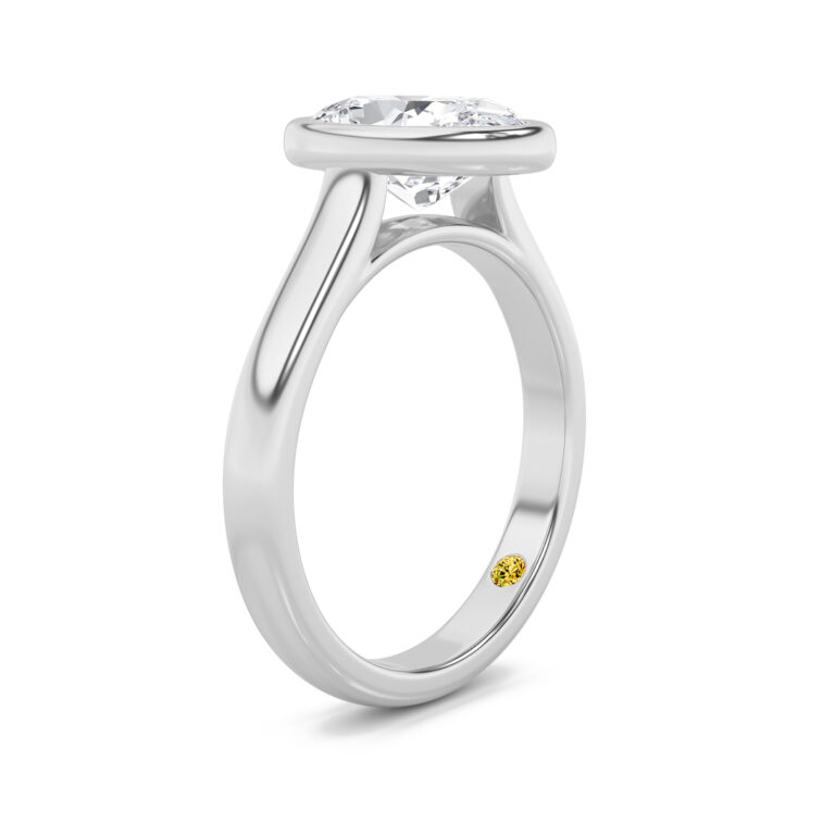 Secret Kiss Bezel Set Lab Diamond Engagement Ring
