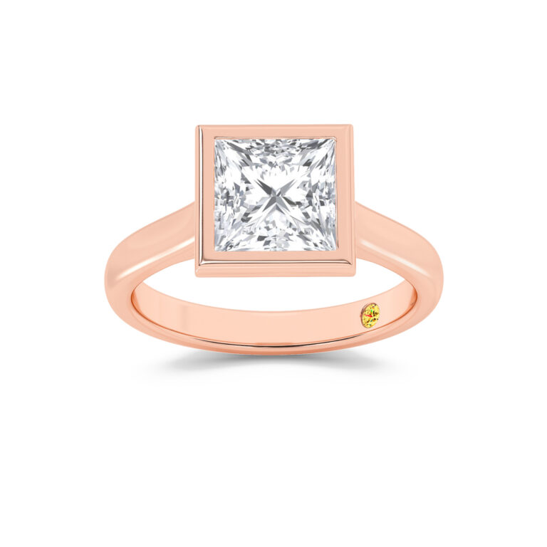 Secret Kiss Bezel Set Lab Diamond Engagement Ring