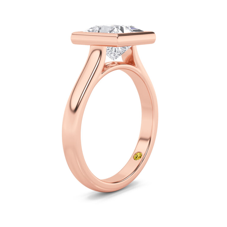 Secret Kiss Bezel Set Lab Diamond Engagement Ring