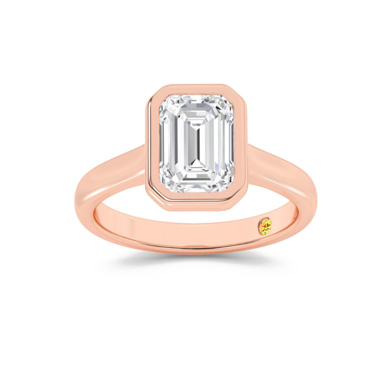Secret Kiss Bezel Set Lab Diamond Engagement Ring