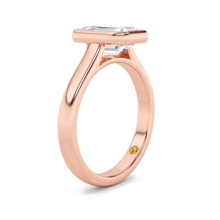 Secret Kiss Bezel Set Lab Diamond Engagement Ring