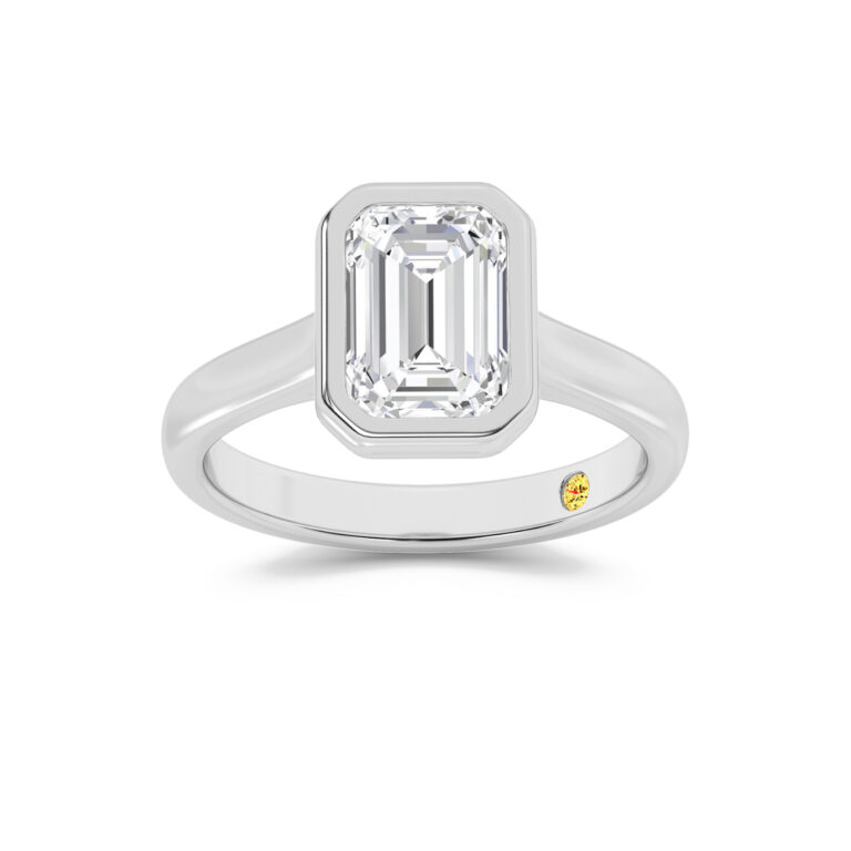 Secret Kiss Bezel Set Lab Diamond Engagement Ring