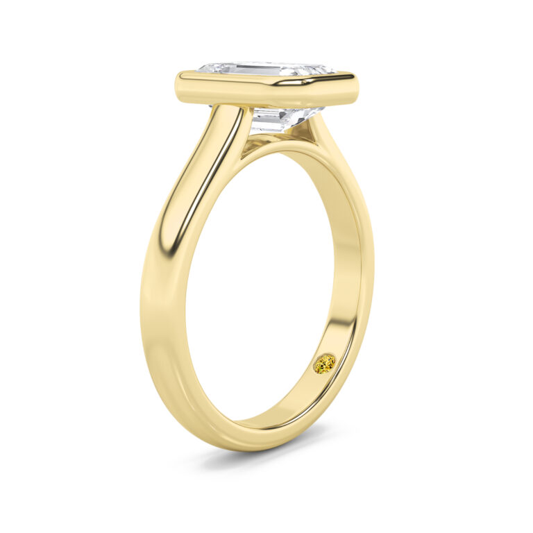 Secret Kiss Bezel Set Lab Diamond Engagement Ring