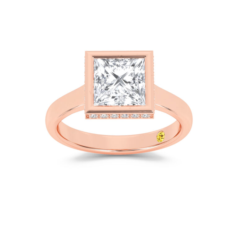 Secret Kiss Engagment Ring with the AnnaMaria Wedding Band