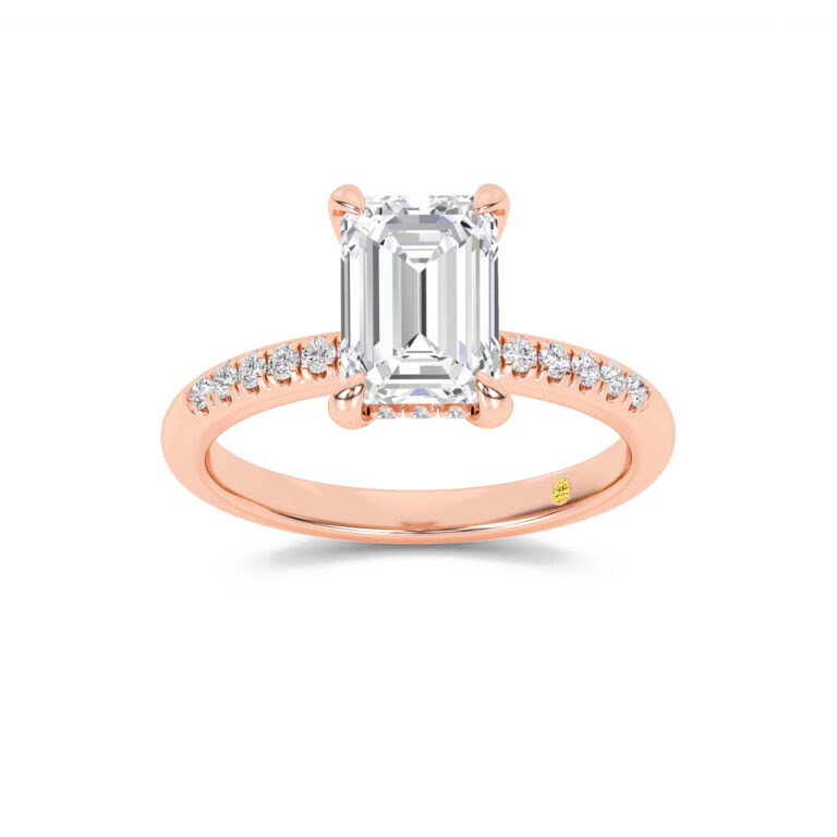 Aurelia Engagment Ring with the BonBon Quarter Coverage Wedding Band