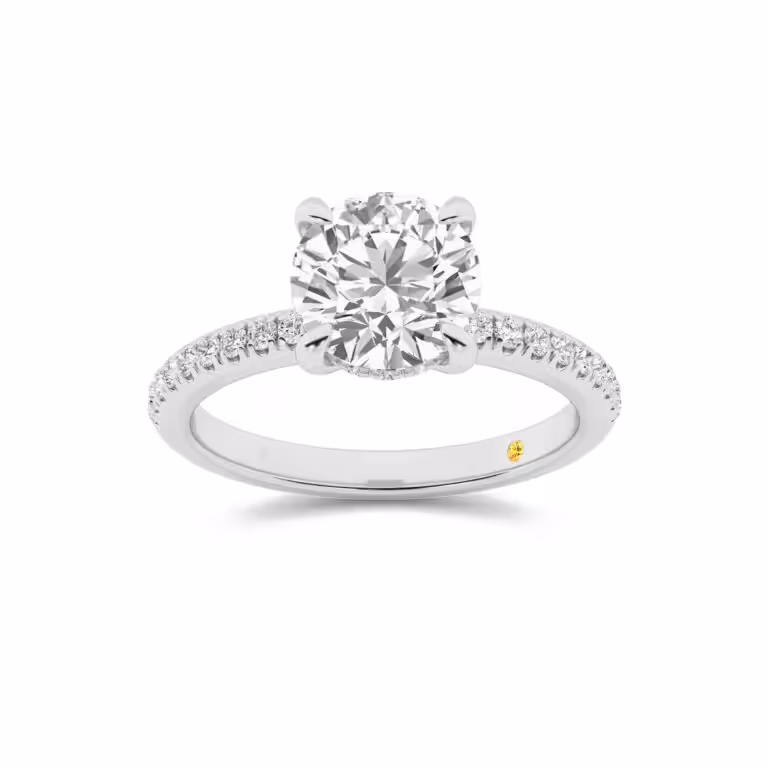 Aurelia Half Coverage Hidden Halo Lab Diamond Engagement Ring