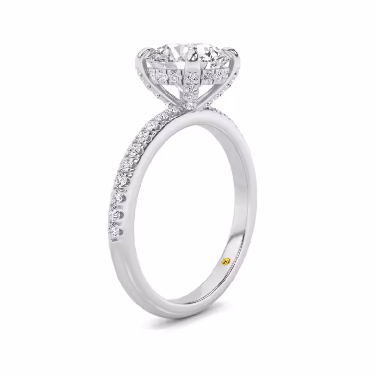 Aurelia Half Coverage Hidden Halo Lab Diamond Engagement Ring