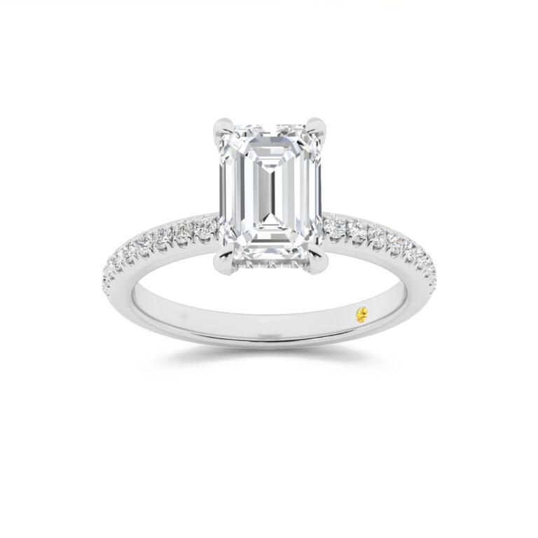 Aurelia Half Coverage Hidden Halo Lab Diamond Engagement Ring