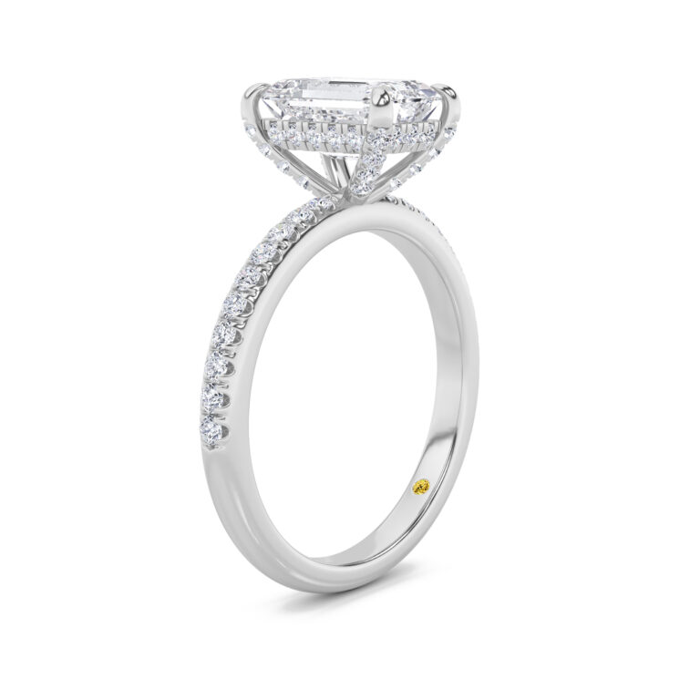 Aurelia Half Coverage Hidden Halo Lab Diamond Engagement Ring