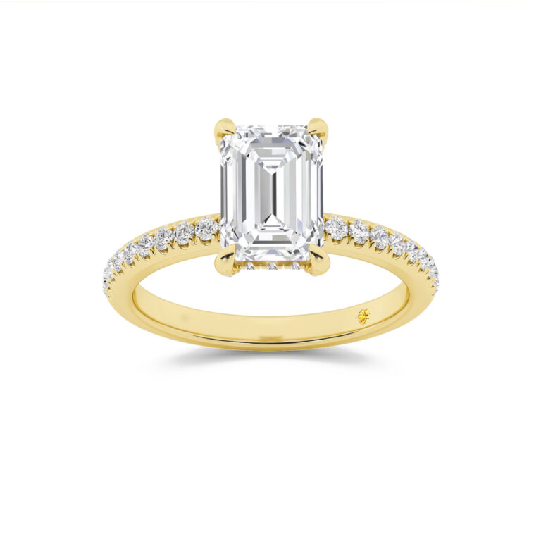 Aurelia Half Coverage Hidden Halo Lab Diamond Engagement Ring