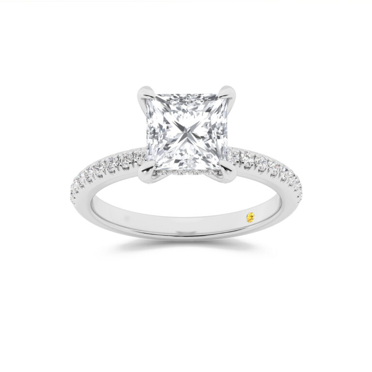 Aurelia Engagment Ring with the BonBon Half Coverage Wedding Band
