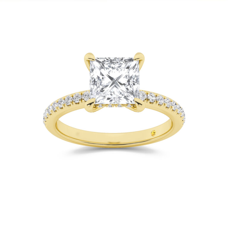Aurelia Half Coverage Hidden Halo Lab Diamond Engagement Ring