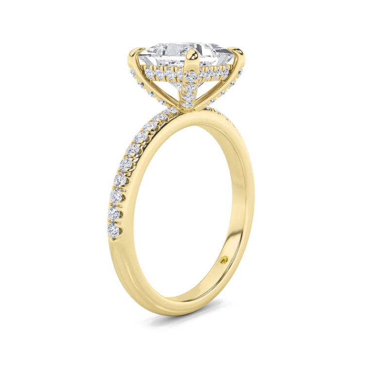 Aurelia Half Coverage Hidden Halo Lab Diamond Engagement Ring