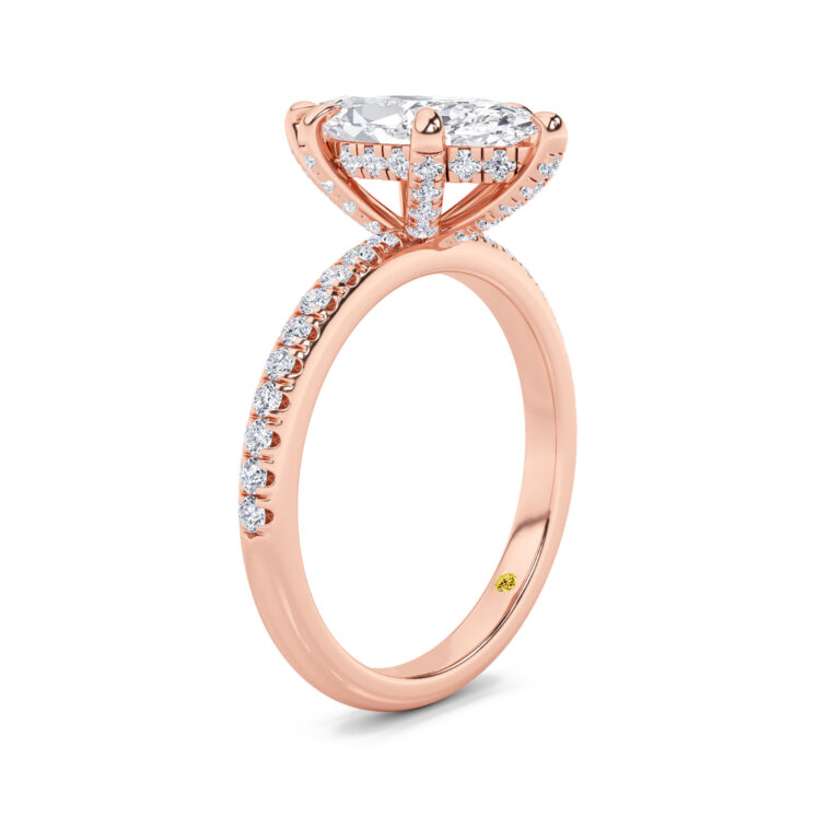 Aurelia Half Coverage Hidden Halo Lab Diamond Engagement Ring
