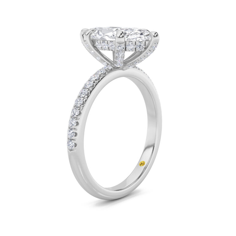 Aurelia Half Coverage Hidden Halo Lab Diamond Engagement Ring