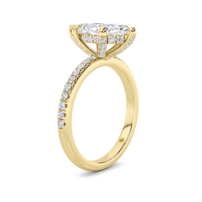 Aurelia Half Coverage Hidden Halo Lab Diamond Engagement Ring