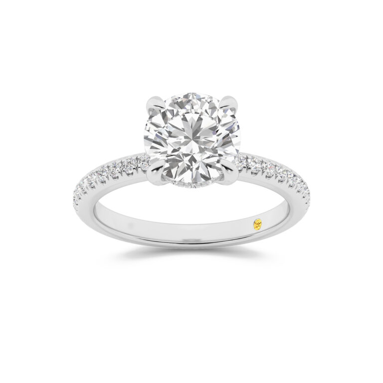 Aurelia Three Quarter Coverage Hidden Halo Lab Diamond Engagement Ring