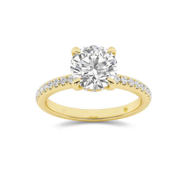 Aurelia Three Quarter Coverage Hidden Halo Lab Diamond Engagement Ring
