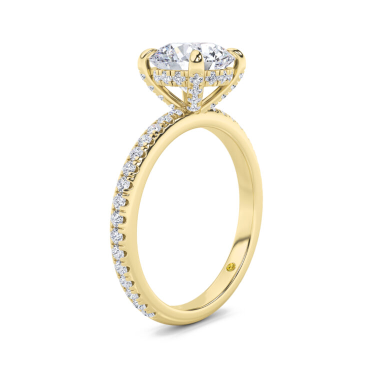 Aurelia Three Quarter Coverage Hidden Halo Lab Diamond Engagement Ring