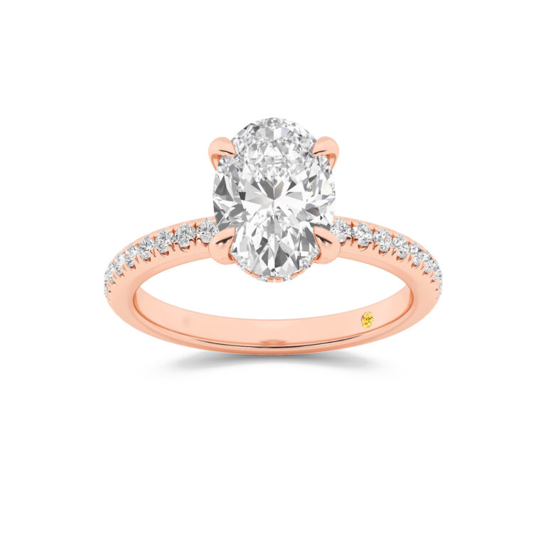Aurelia Three Quarter Coverage Hidden Halo Lab Diamond Engagement Ring