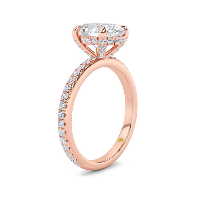 Aurelia Three Quarter Coverage Hidden Halo Lab Diamond Engagement Ring