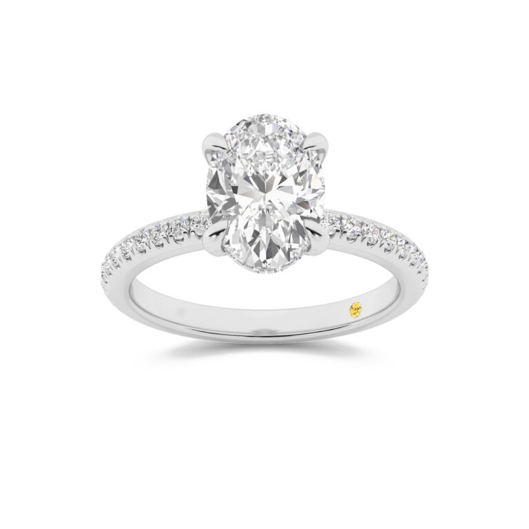 Aurelia Three Quarter Coverage Hidden Halo Lab Diamond Engagement Ring