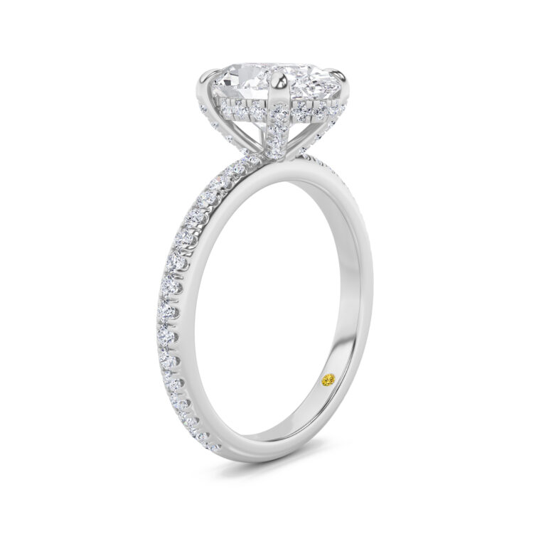 Aurelia Three Quarter Coverage Hidden Halo Lab Diamond Engagement Ring
