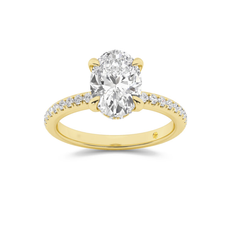 Aurelia Three Quarter Coverage Hidden Halo Lab Diamond Engagement Ring