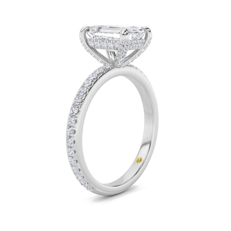 Aurelia Three Quarter Coverage Hidden Halo Lab Diamond Engagement Ring