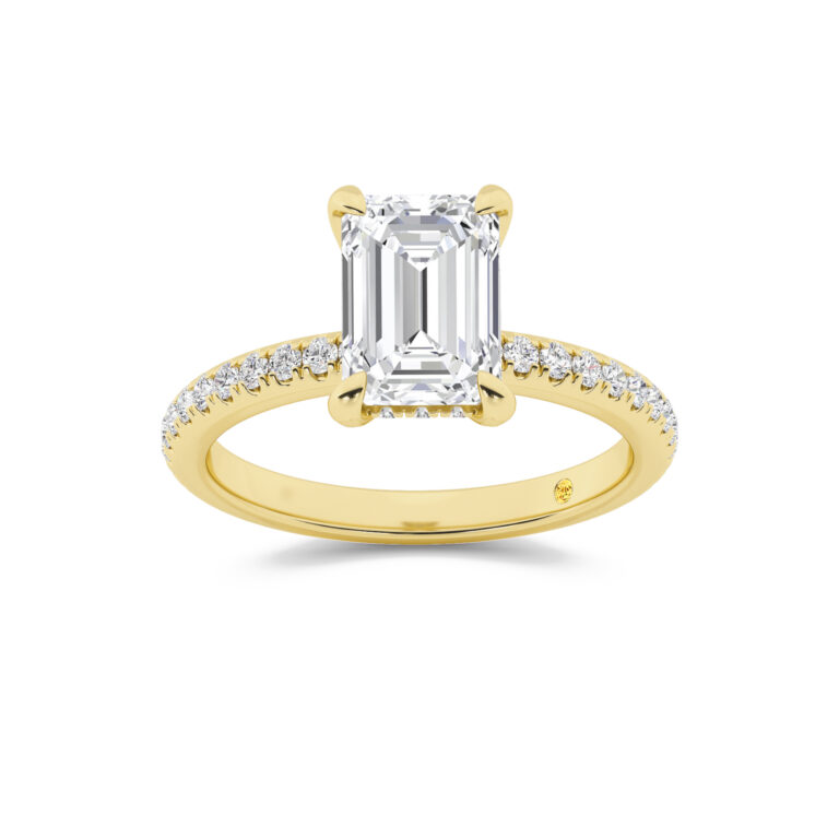 Aurelia Three Quarter Coverage Hidden Halo Lab Diamond Engagement Ring