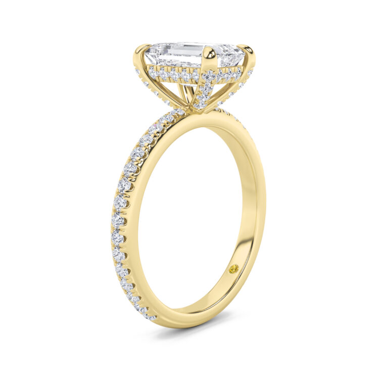 Aurelia Three Quarter Coverage Hidden Halo Lab Diamond Engagement Ring