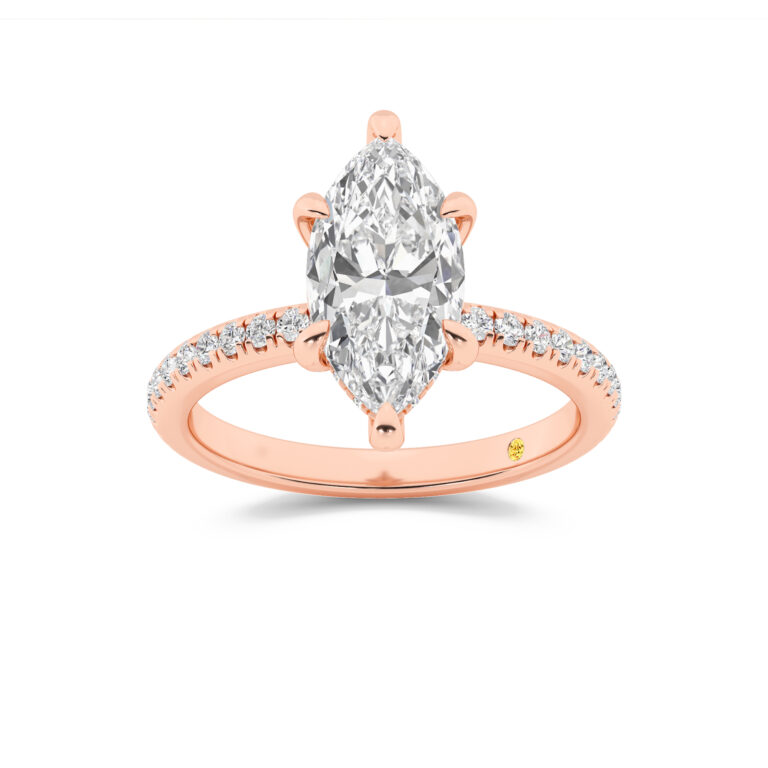 Aurelia Three Quarter Coverage Hidden Halo Lab Diamond Engagement Ring