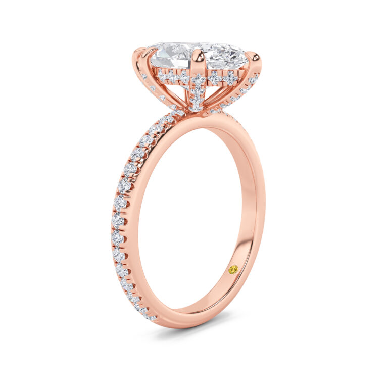 Aurelia Three Quarter Coverage Hidden Halo Lab Diamond Engagement Ring