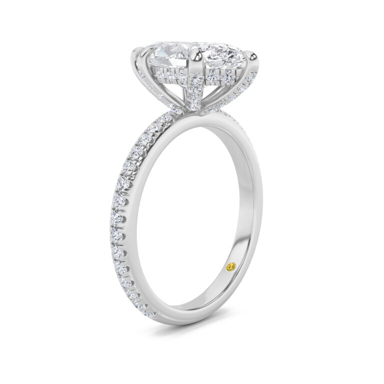 Aurelia Three Quarter Coverage Hidden Halo Lab Diamond Engagement Ring