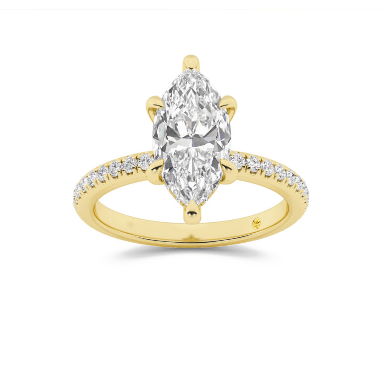 Aurelia Three Quarter Coverage Hidden Halo Lab Diamond Engagement Ring
